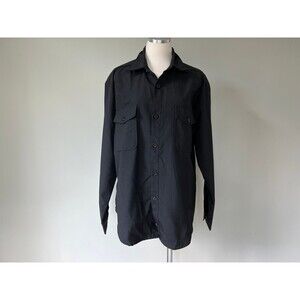Brand New US Navy Dress Black Long Sleeve Button Front Shirt Mens 16.5 x 35SL